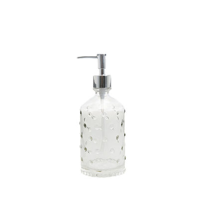 Clear Glass Soap Dispenser Bottles 500ML Capacity Screw On Closure Type