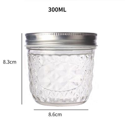 300ml Custom Logo Design Available Transparent Gglass Jars with Free Label Design