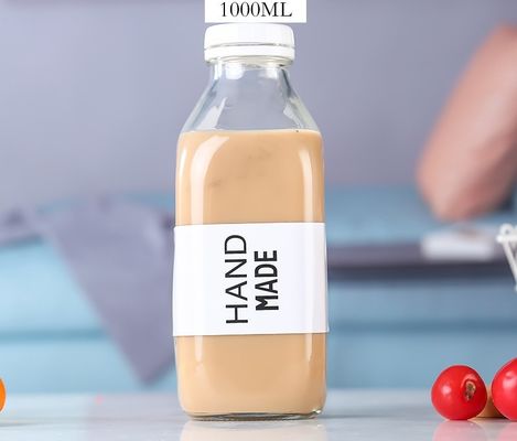 1000ML Clear Glass Milk Bottles for Leak-Proof Packaging and Distribution