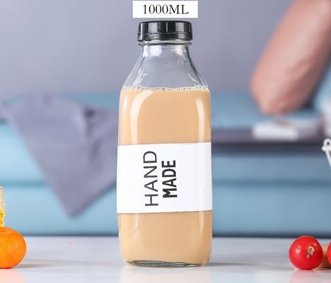 1000ML Clear Glass Milk Bottles for Leak-Proof Packaging and Distribution