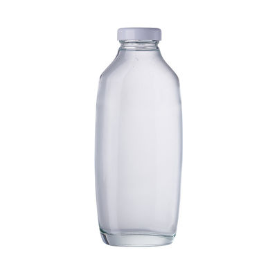 350ml Eco Friendly Clear Glass Milk Bottles Leak Proof Reusable
