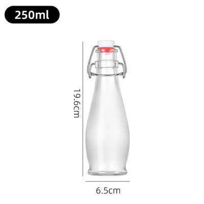 250ML Leak Proof Reusable Glass Milk Bottles Dishwasher Safe Clear Sustainable Eco Friendly