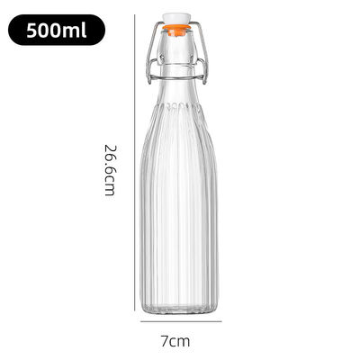 500ml Leak Proof Glass Milk Bottles Dishwasher Safe Reusable Clear - Keep Milk Fresh
