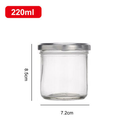 220ML Customized Transparent Empty Glass Seal Jars For Storage