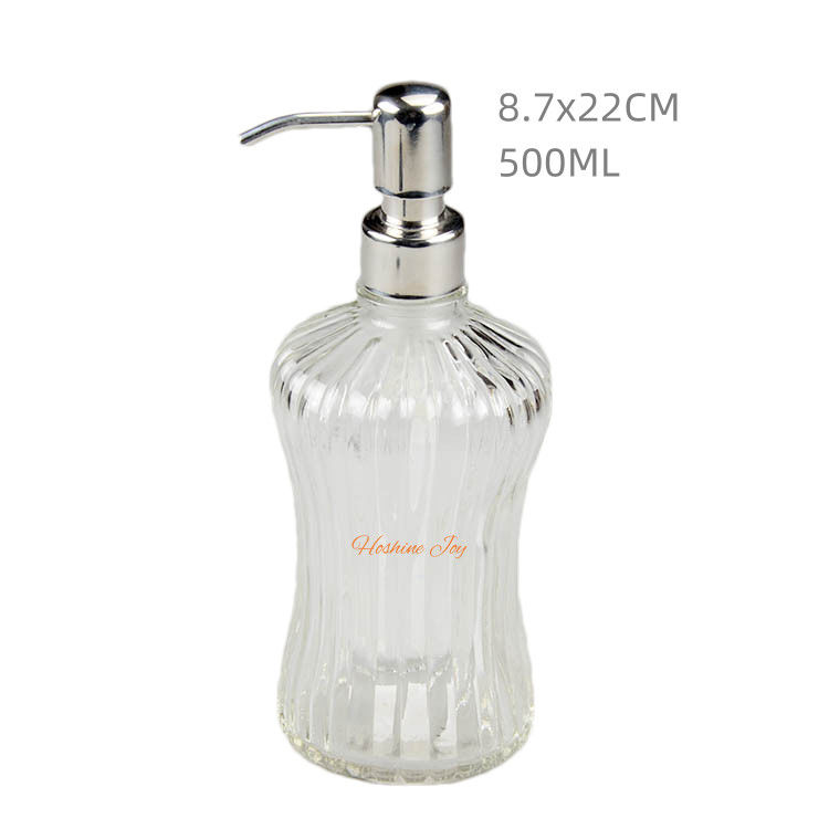 Bathroom Refillable Liquid Soap Dispenser Glass Hand And Dish Soap Dispenser Set