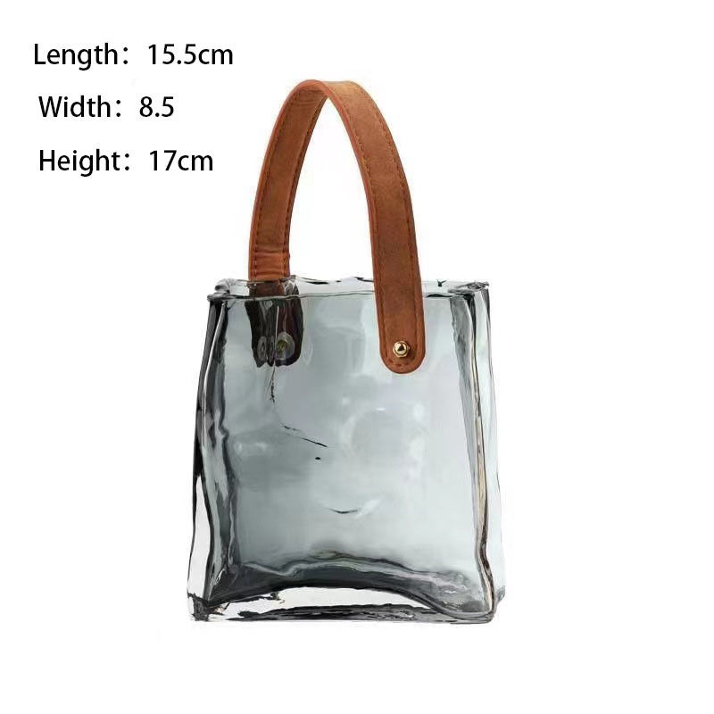 Modern Unique Clear Handbag Vase Purse Glass Vase Decor for Home Office