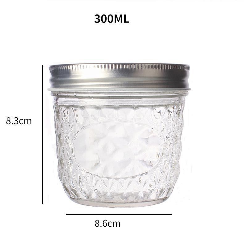 300ml Custom Logo Design Available Transparent Gglass Jars with Free Label Design