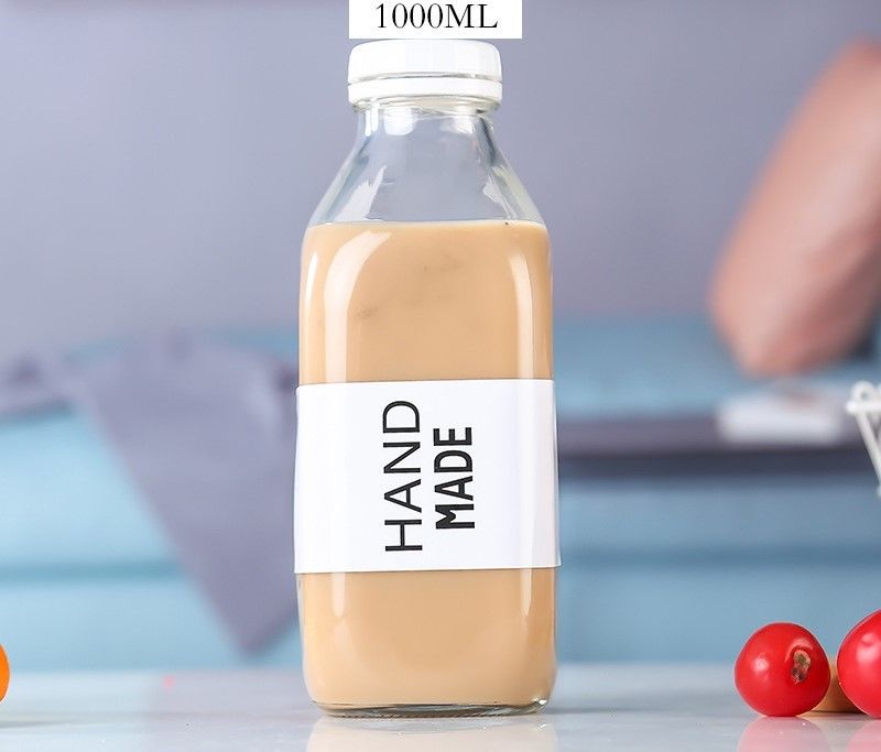 1000ML Clear Glass Milk Bottles for Leak-Proof Packaging and Distribution