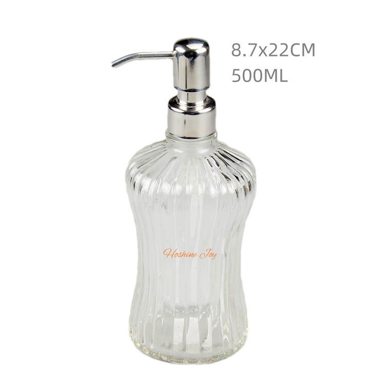 Bathroom Refillable Liquid Soap Dispenser Glass Hand And Dish Soap Dispenser Set