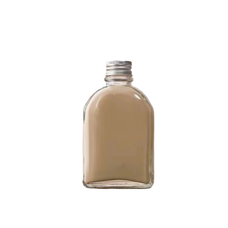 250ML Clear Glass Milk Bottles Leak Proof Reusable Dishwasher Safe for Fresh Storage