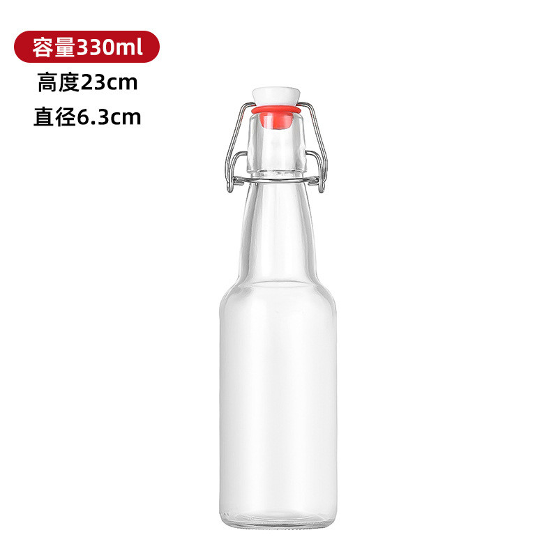 330ml Clear Leak Proof Glass Milk Bottles Reusable Dishwasher Safe Glass Kombucha Bottles with Stoppers